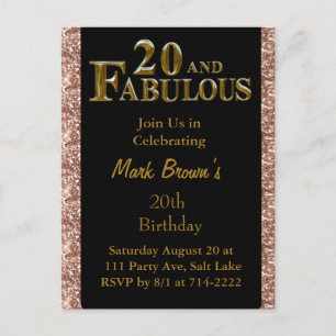 20th Birthday  Postcard