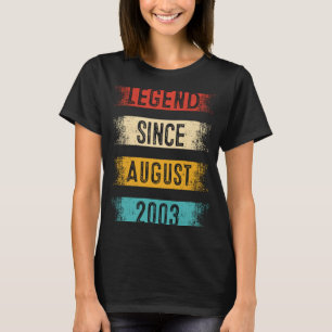 20th birthday Retro Vintage Legend Since August 20 T-Shirt