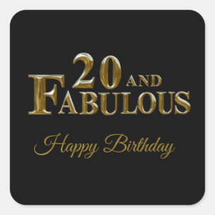 20th Birthday Square Sticker