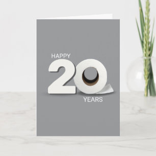 20th Birthday Toilet Paper Roll Card
