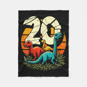 20th Birthday Trex Dinosaur 20 Year Old Boy Girl  Fleece Blanket