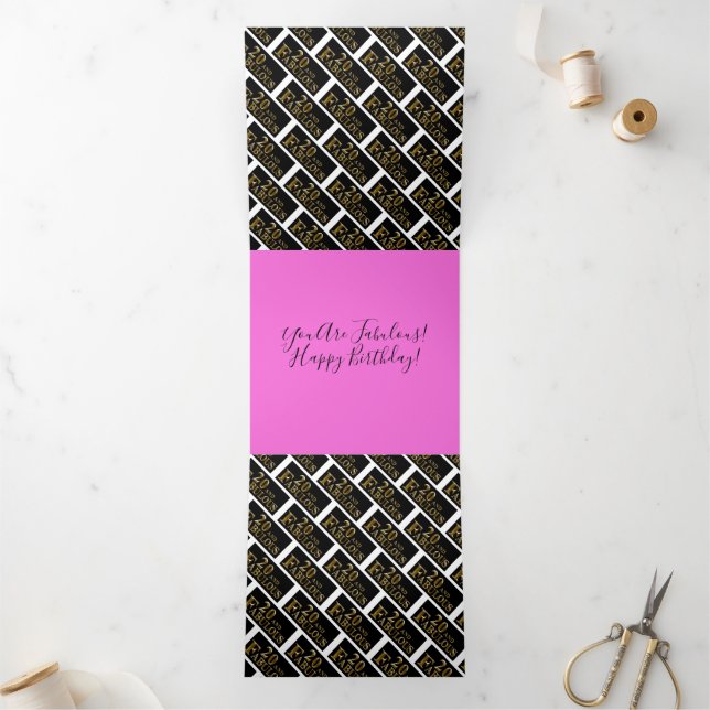 20th Birthday  Tri-Fold Holiday Card (Inside)