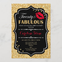 20th Birthday - Twenty Fabulous Gold Black Red