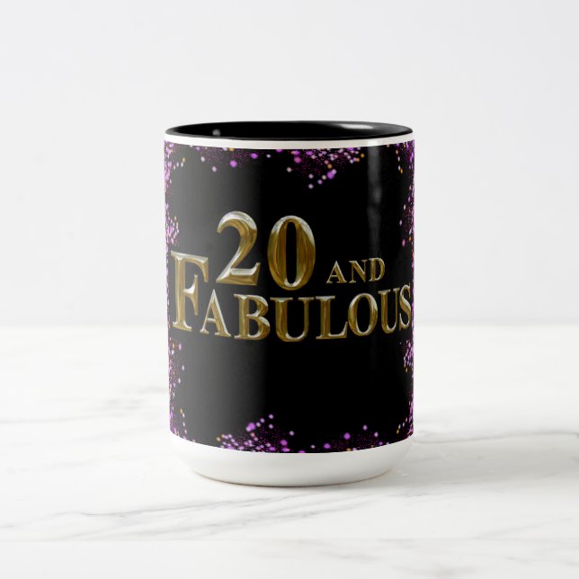 20th Birthday  Two-Tone Coffee Mug (Center)