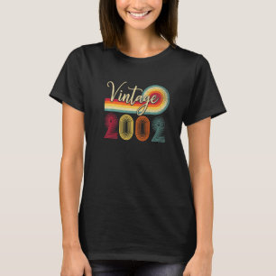 20th Birthday  Vintage 2002 20 Years Old Men Women T-Shirt