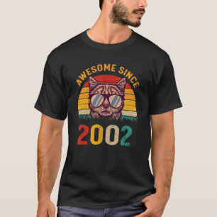 20th Birthday Vintage Cat 20 Years Awesome Since T-Shirt