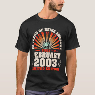 20th Birthday Vintage Guitarist Guitar February 2 T-Shirt