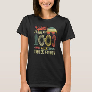 20th Birthday Vintage January 2003 20th Birthday B T-Shirt