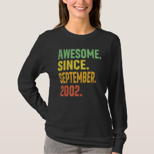 20th Birthday Vintage September 2002 20 Years Old T-Shirt