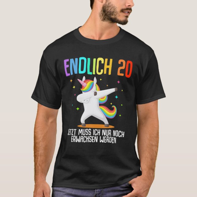 20Th Birthday Women Men 20 Years Unicorn 2000 Gift T-Shirt (Front)