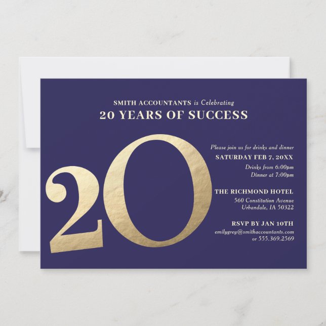 20th Business Anniversary Invitation (Front)