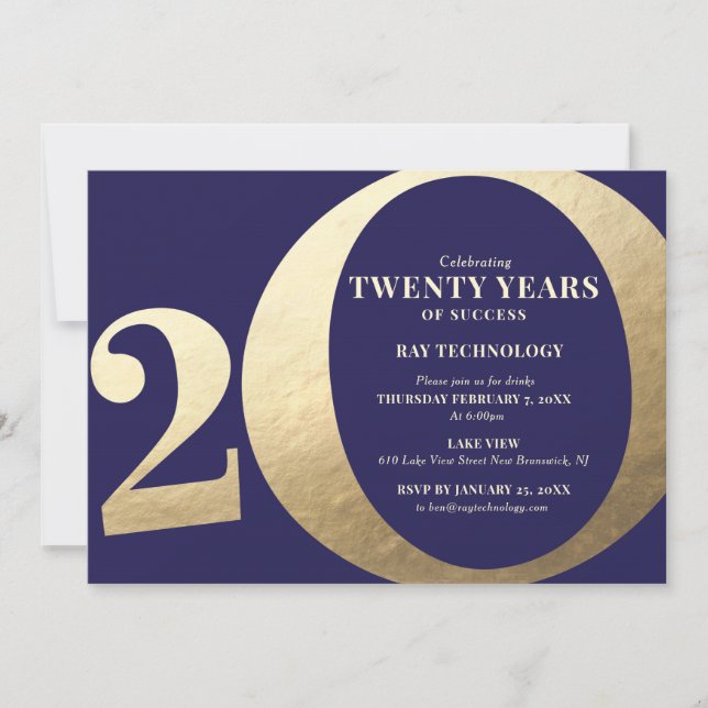 20th Business Anniversary Invitation (Front)