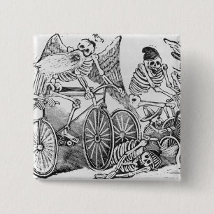 20th century Calavera 15 Cm Square Badge