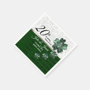 20th Emerald Jewel Wedding Anniversary Napkin