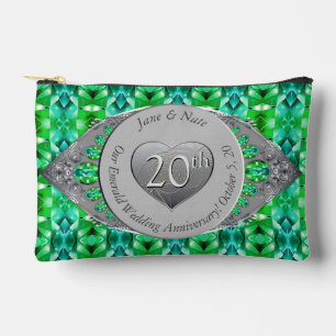 20th Emerald Wedding Anniversary Access Accessory Pouch