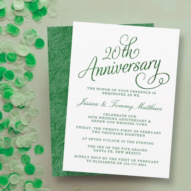 20th Emerald Wedding Anniversary Invitations (Creator Uploaded)