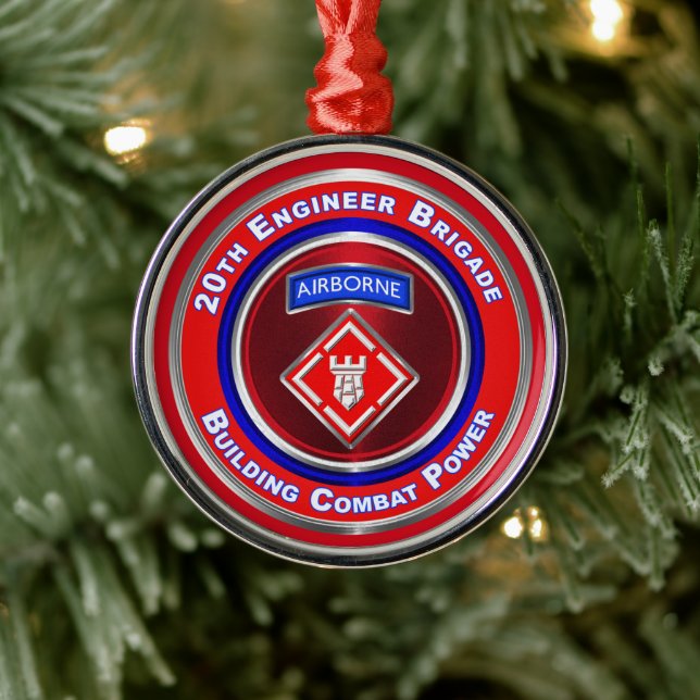 20th Engineer Brigade-Airborne Keepsake Christmas  Metal Tree Decoration (Tree)