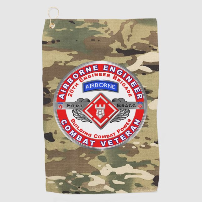 20th Engineer Brigade   Golf Towel (Front)