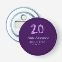 20th happy anniversary add couple name date purple