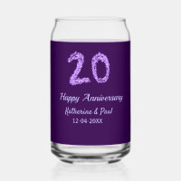 20th happy anniversary add couple name date purple