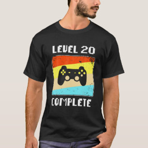 20th Level Complete Video Gamers Gift Men Birthday T-Shirt