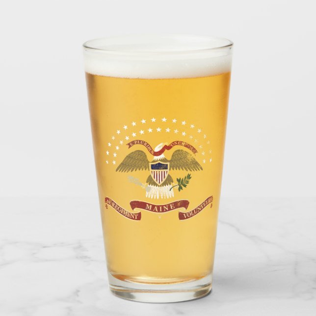 20th Maine Emblem - Distressed Glass (Front Filled)