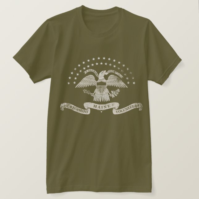 20th Maine Emblem - Distressed T-Shirt (Design Front)
