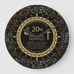 20TH Ordination Anniversary Priest PERSONALIZED Large Clock