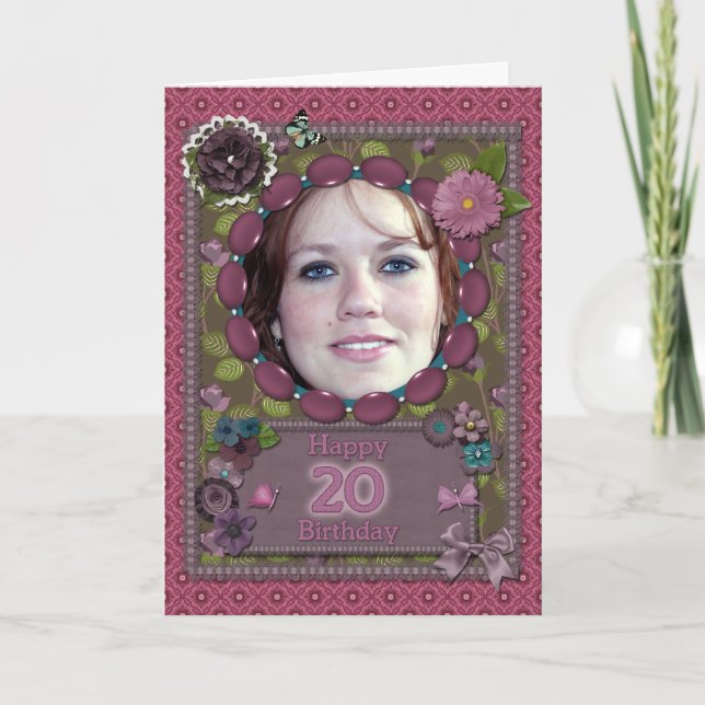 20th Photo card for a birthday (Front)