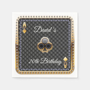 20th Poker Playing Card Casino Birthday Napkins
