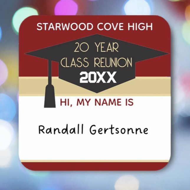 20TH Reunion! Custom class reunion name tag (Creator Uploaded)