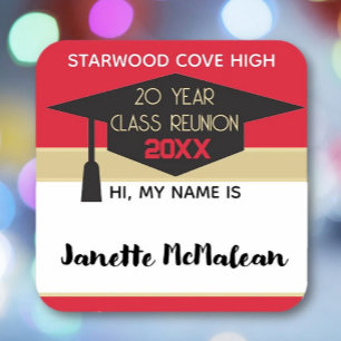 20TH Reunion! Custom class reunion name tag