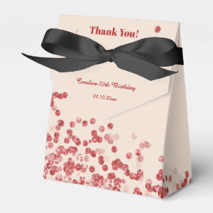 20th Ruby Red Glitter Champagne Birthday  Favour Box
