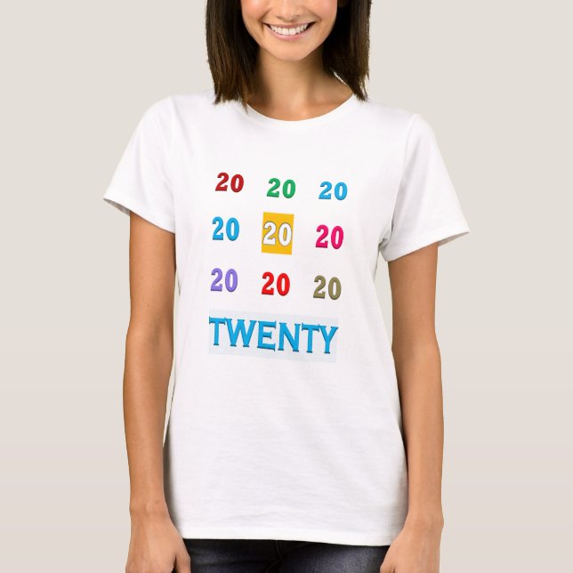 20th Twentieth xx Birthday Anniversary ELEGANT Gif T-Shirt (Front)
