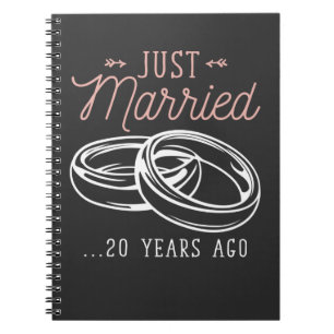 20th Wedding Anniversary 20 Years  Just Married Notebook