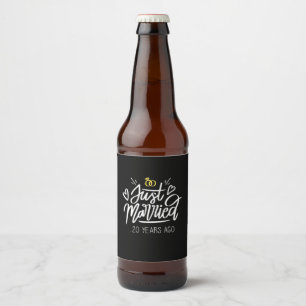 20th Wedding Anniversary Beer Bottle Label