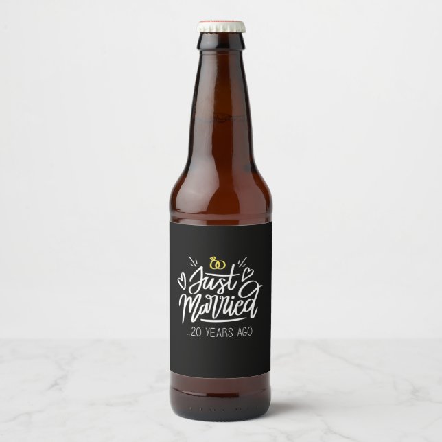 20th Wedding Anniversary Beer Bottle Label (Front)