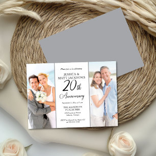 20th Wedding Anniversary Celebration Then and Now  Invitation