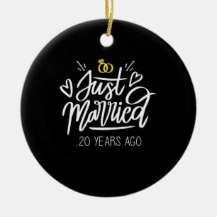 20th Wedding Anniversary Ceramic Tree Decoration