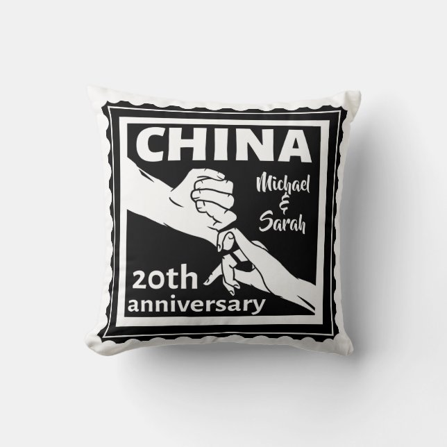 20th wedding anniversary China traditional Cushion (Front)