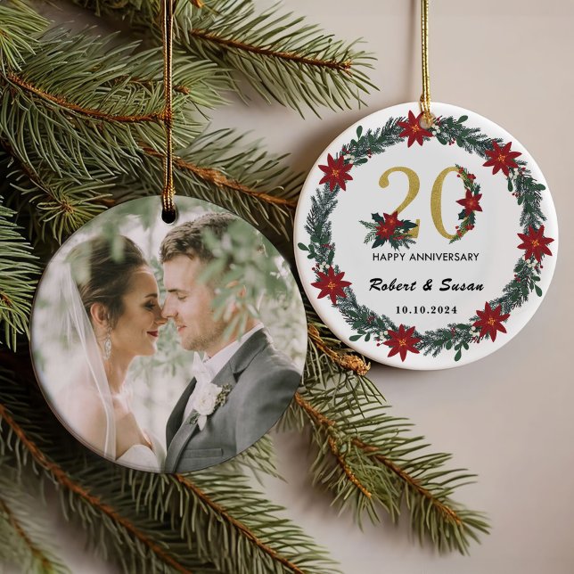 20th Wedding Anniversary Christmas Gifts  Ornament (Creator Uploaded)