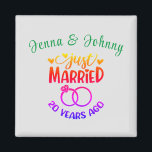 20th Wedding Anniversary Custom Names Magnet<br><div class="desc">Commemorate your twentieth wedding anniversary with this custom magnet. Personalise the names in green text to your own or the couple who is celebrating this milestone. Great idea for a party favour too!</div>