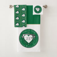20th Wedding Anniversary Heart Emerald Green