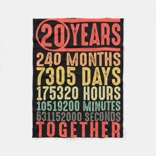 20th Wedding Anniversary Him Her Matching Couples  Fleece Blanket