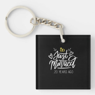 20th Wedding Anniversary Key Ring