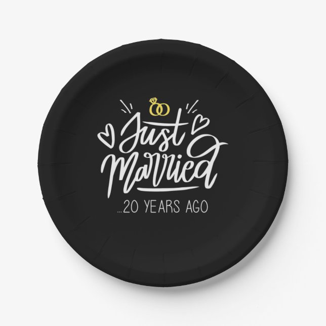 20th Wedding Anniversary Paper Plate (Front)