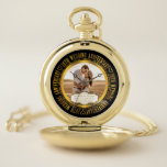 20th Wedding Anniversary Photo Keepsake Pocket Watch<br><div class="desc">The Twentieth Wedding Anniversary is a milestone in any relationship that deserves to be celebrated and what better way than with a keepsake featuring the words "20th Wedding Anniversary" in the round and space in centre for you to personalise with your photo, names and wedding and anniversary dates. Created by...</div>