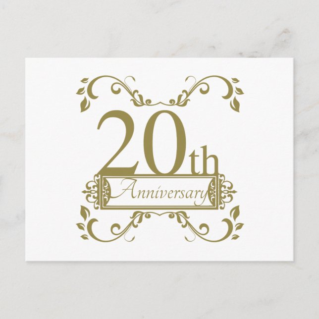 20th Wedding Anniversary Postcard (Front)