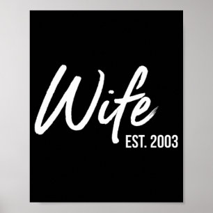 20th Wedding Anniversary Wife Est 2003 T-shirt.png Poster