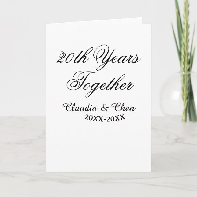 20th Years together anniversary name date year sim Card (Front)